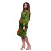 Embroidered Dress "Bohemian Roses" olive